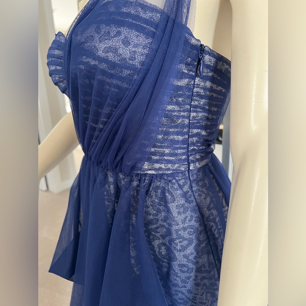 BCBGMAXAZRIA Dark Cobalt “Roe” One-Shoulder Dress | Size 2 | New Without Tags - Picture 10 of 15